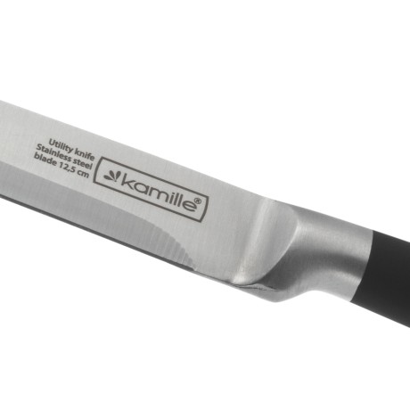 Нож универсальный  из нержавеющей стали с  с полыми ручками "soft touch" (лезвие 12см, рукоятка 11.5см) Kamille 5193
