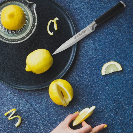 Нож универсальный  из нержавеющей стали с  с полыми ручками "soft touch" (лезвие 12см, рукоятка 11.5см) Kamille 5193