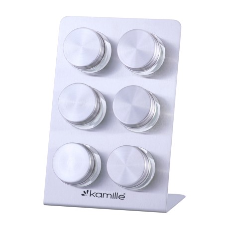 Набор ёмкостей для специй на прямоугольной подставке Kamille 7036