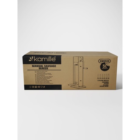 Шприц для начинения колбас 5кг из нержавеющей стали с насадками Kamille 6508