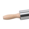 Скалка 38см из нержавеющей стали с деревянными ручками и вращающимся валиком Kamille 7777
