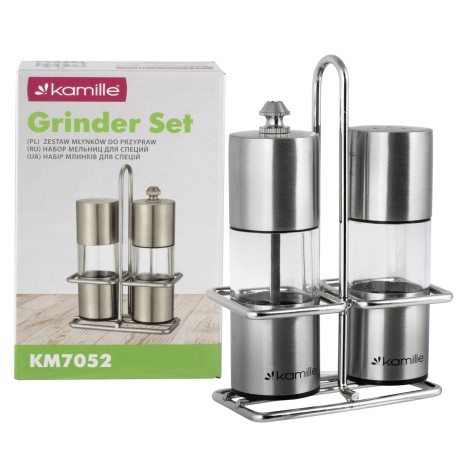 Набор емкость для соли+перцемолка 2 шт. Kamille 7052