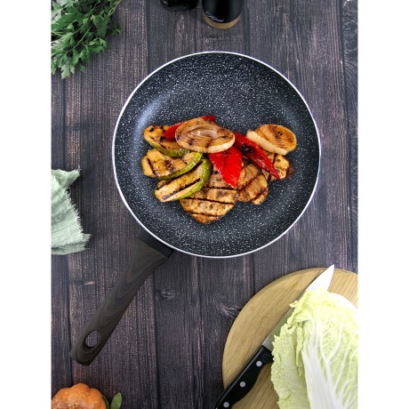 Сковорода 28см. с антипригарным покрытием Grey marble из алюминия Kamille 4114MR