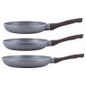 Набор сковород (Ø20см, Ø24см, Ø28см) с антипригарным покрытием Grey marble из алюминия Kamille 4116