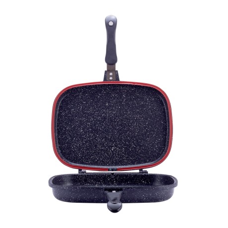 Сковорода-гриль двойная 32*24см из литого алюминия с антипригарным покрытием Kamille 4432