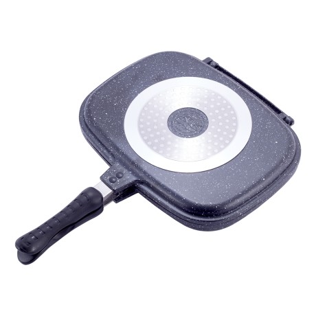 Сковорода-гриль двойная 32*24см из литого алюминия с антипригарным покрытием Kamille 4432