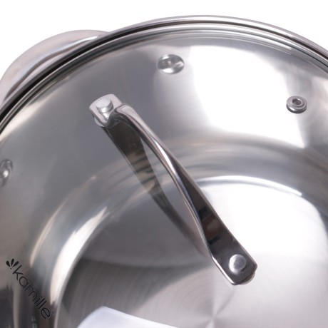 Кастрюля 2.1л из нержавеющей стали с крышкой и 7-слойным дном (Ø16*10.5см) Kamille 4717S