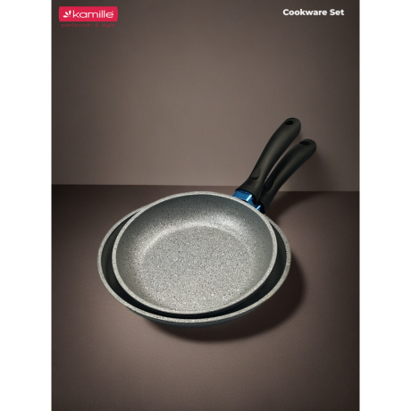 Набор посуды 10 предметов (ковш 16см, кастрюли 16см, 20см, 24см, сковороды 20см, 24см, крышки 4шт) Kamille 4437