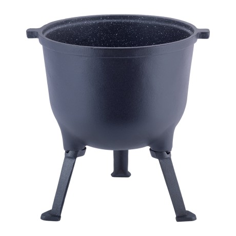 Котелок чугунный эмалированный на ножках 15л. Kamille 4808M