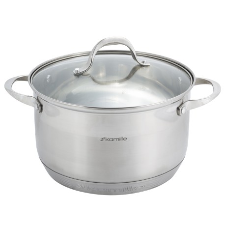 Набор кастрюль 8 предметов (1.8л, 2.3л, 3.3л, 5.8л; 7-слойное дно) из нержавеющей стали Kamille 4708S