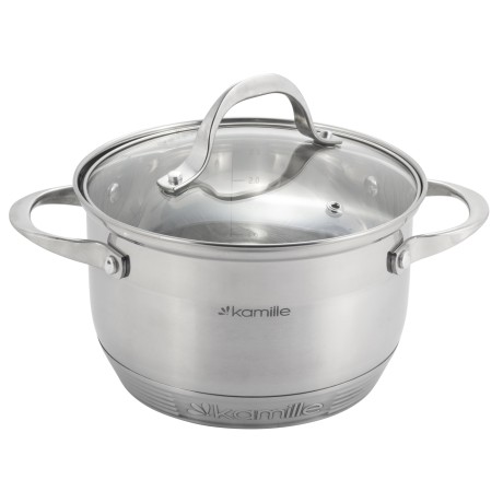Набор кастрюль 8 предметов (1.8л, 2.3л, 3.3л, 5.8л; 7-слойное дно) из нержавеющей стали Kamille 4708S