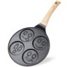 Сковорода для оладьев 22см Улыбки с антипригарным покрытием Black Marble из алюминия с индукцией Kamille 4216