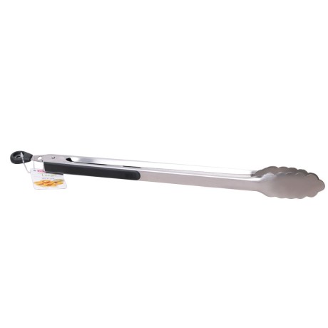 Щипцы 35.5см из нержавеющей стали с силиконовыми вставками на ручках Kamille 7519