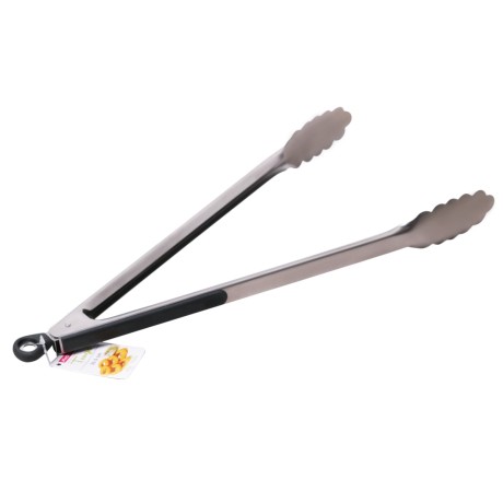 Щипцы 35.5см из нержавеющей стали с силиконовыми вставками на ручках Kamille 7519