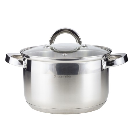 Набор кастрюль 8 предметов (1.0л, 1,8л, 2,5л, 3,8л; полые ручки) из нержавеющей стали Kamille 5637S
