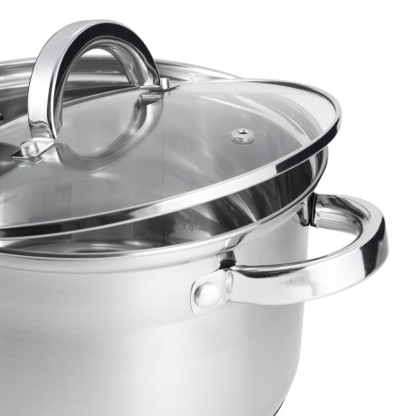 Набор кастрюль 8 предметов (1.0л, 1,8л, 2,5л, 3,8л; полые ручки) из нержавеющей стали Kamille 5637S