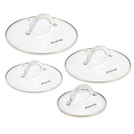 Набор кастрюль 8 предметов (1.0л, 1,8л, 2,5л, 3,8л; полые ручки) из нержавеющей стали Kamille 5637S