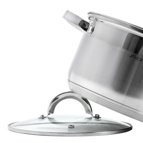 Набор кастрюль 8 предметов (1.0л, 1,8л, 2,5л, 3,8л; полые ручки) из нержавеющей стали Kamille 5637S