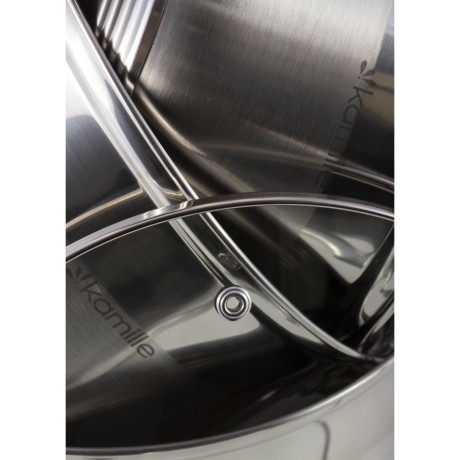 Набор посуды 12 предметов (кастрюли 1л, 1.8л, 2.5л, 3.8л, 4,5 л, 6.5л; полые ручки) из нерж. стали Kamille 5638S