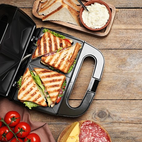 Гриль-мультипекарь сендвичница электрическая 21.6*12.6см Kamille 6717